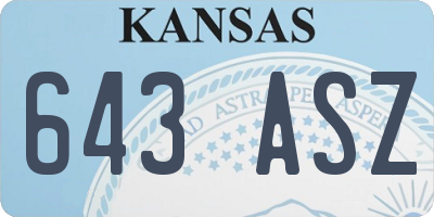 KS license plate 643ASZ