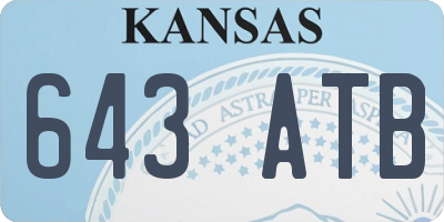 KS license plate 643ATB