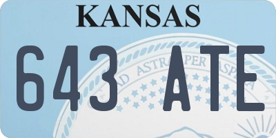 KS license plate 643ATE