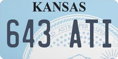 KS license plate 643ATI