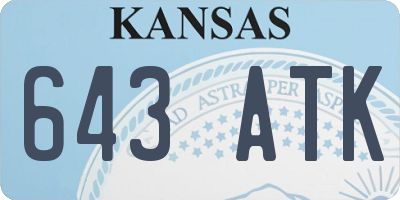 KS license plate 643ATK