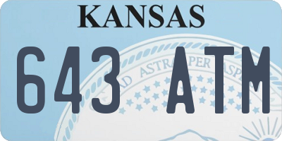 KS license plate 643ATM