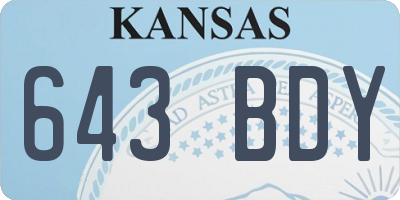 KS license plate 643BDY