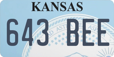 KS license plate 643BEE