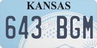 KS license plate 643BGM