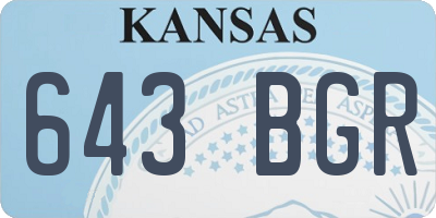 KS license plate 643BGR