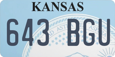 KS license plate 643BGU