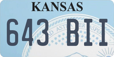 KS license plate 643BII