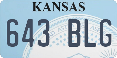 KS license plate 643BLG