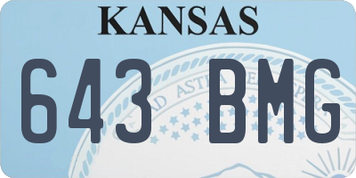 KS license plate 643BMG