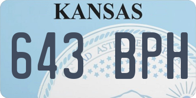 KS license plate 643BPH