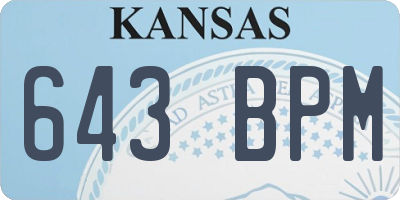 KS license plate 643BPM