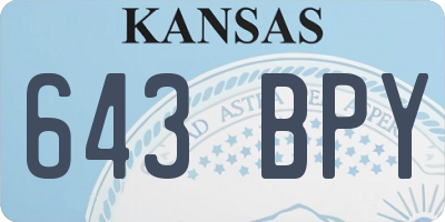 KS license plate 643BPY