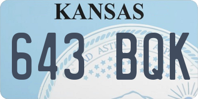 KS license plate 643BQK