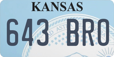 KS license plate 643BRO