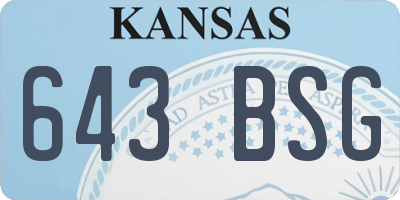 KS license plate 643BSG
