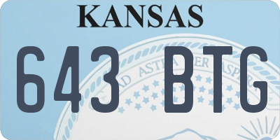 KS license plate 643BTG