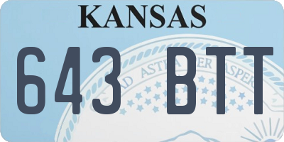 KS license plate 643BTT