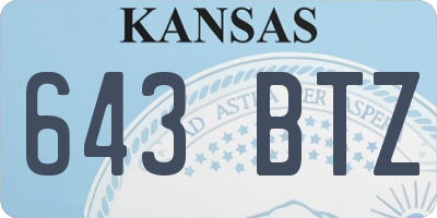 KS license plate 643BTZ