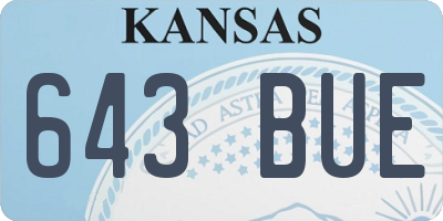 KS license plate 643BUE