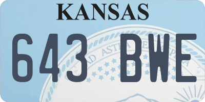 KS license plate 643BWE