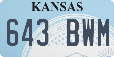KS license plate 643BWM