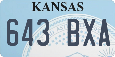 KS license plate 643BXA