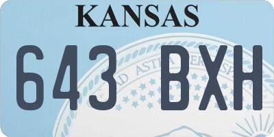 KS license plate 643BXH