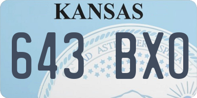 KS license plate 643BXO