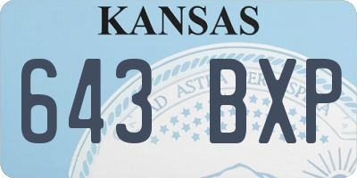 KS license plate 643BXP