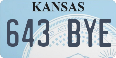 KS license plate 643BYE