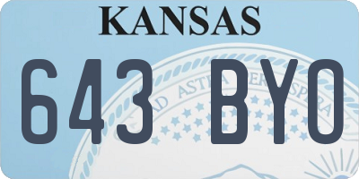 KS license plate 643BYO