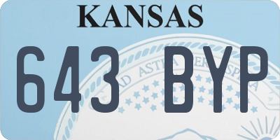 KS license plate 643BYP