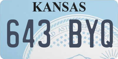 KS license plate 643BYQ