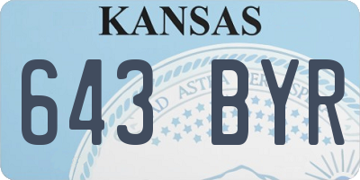 KS license plate 643BYR