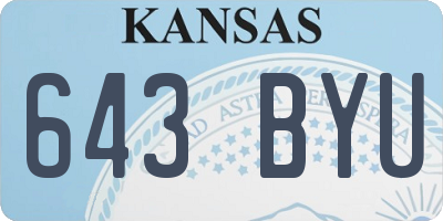 KS license plate 643BYU