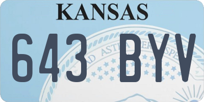 KS license plate 643BYV