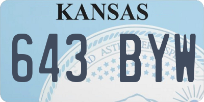 KS license plate 643BYW