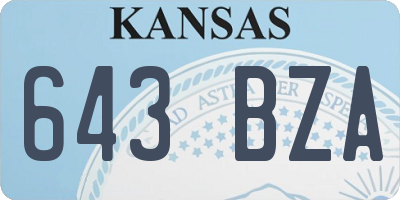 KS license plate 643BZA