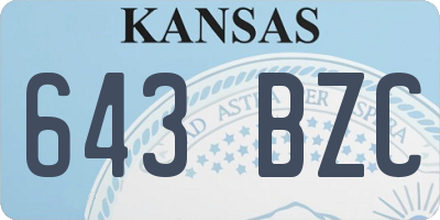KS license plate 643BZC