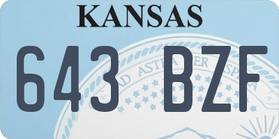 KS license plate 643BZF
