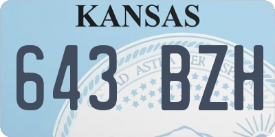 KS license plate 643BZH