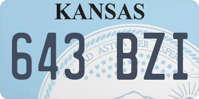 KS license plate 643BZI