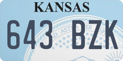 KS license plate 643BZK