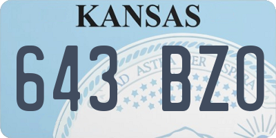 KS license plate 643BZO
