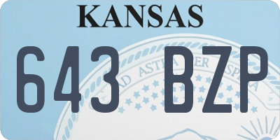 KS license plate 643BZP