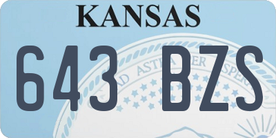 KS license plate 643BZS