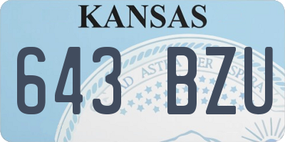 KS license plate 643BZU