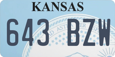 KS license plate 643BZW