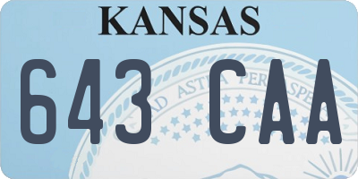 KS license plate 643CAA